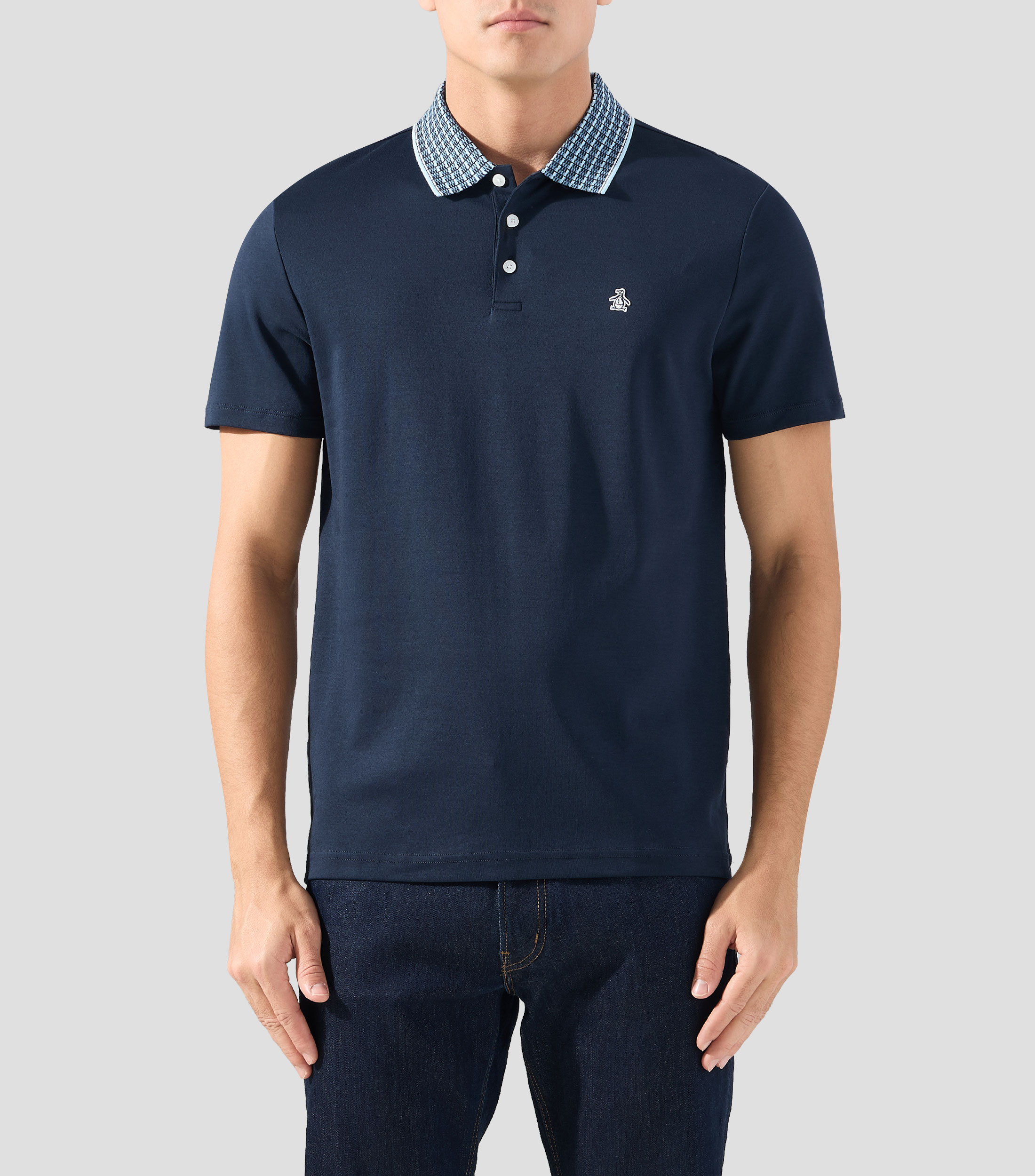 Playera tipo polo manga corta lisa Hombre